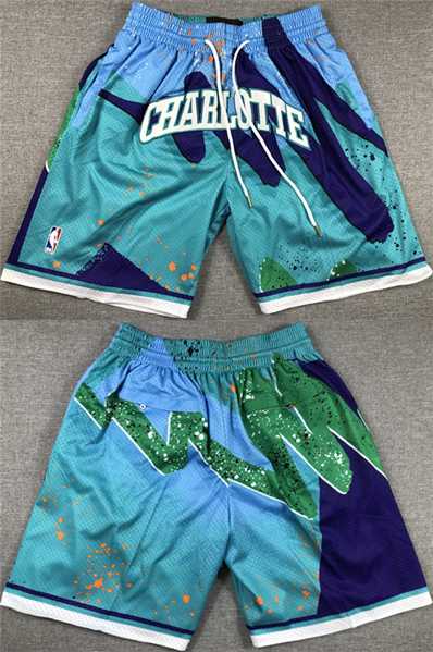 Men%27s Charlotte Hornets Teal Shorts1